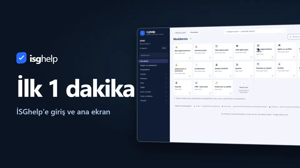 İSGhelp'e giriş ve ana ekran videosunun kapağı